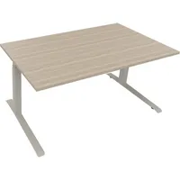 Soennecken Sitz-Steh-Schreibtisch All in One, elektrisch höhenverstellbar, 64,5-127,5cm (H), 160x90cm (BxT), rechteckig, eiche natur / silb
