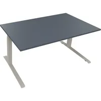 Soennecken Sitz-Steh-Schreibtisch All in One, elektrisch höhenverstellbar, 64,5-127,5cm (H), 160x90cm (BxT), rechteckig, lavagrau / silbera