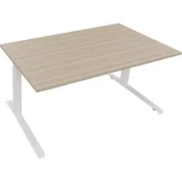 Soennecken Sitz-Steh-Schreibtisch All in One, elektrisch höhenverstellbar, 64,5-127,5cm (H), 160x90cm (BxT), rechteckig, eiche natur / weiß