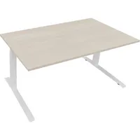 Soennecken Sitz-Steh-Schreibtisch All in One, elektrisch höhenverstellbar, 64,5-127,5cm (H), 160x90cm (BxT), rechteckig, akazie hell / weiß