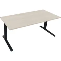 Soennecken Sitz-Steh-Schreibtisch All in One, elektrisch höhenverstellbar, 64,5-127,5cm (H), 180x80cm (BxT), rechteckig, akazie hell / anth