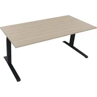 Soennecken Sitz-Steh-Schreibtisch All in One, elektrisch höhenverstellbar, 64,5-127,5cm (H), 180x80cm (BxT), rechteckig, eiche natur / anth