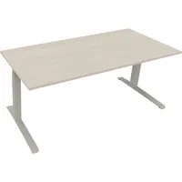 Soennecken Sitz-Steh-Schreibtisch All in One, elektrisch höhenverstellbar, 64,5-127,5cm (H), 180x80cm (BxT), rechteckig, akazie hell / silb