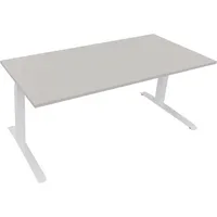 Soennecken Sitz-Steh-Schreibtisch All in One, elektrisch höhenverstellbar, 64,5-127,5cm (H), 180x80cm (BxT), rechteckig, lichtgrau / weiß 4