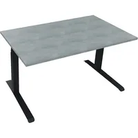 Soennecken Sitz-Steh-Schreibtisch All in One, elektrisch höhenverstellbar, 64,5-127,5cm (H), 140x80cm (BxT), rechteckig, beton hell / anthr