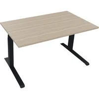 Soennecken Sitz-Steh-Schreibtisch All in One, elektrisch höhenverstellbar, 64,5-127,5cm (H), 140x80cm (BxT), rechteckig, eiche natur / anth