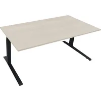 Soennecken Sitz-Steh-Schreibtisch All in One, elektrisch höhenverstellbar, 64,5-127,5cm (H), 180x90cm (BxT), rechteckig, akazie hell / anth