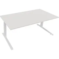 Soennecken Sitz-Steh-Schreibtisch All in One, elektrisch höhenverstellbar, 64,5-127,5cm (H), 180x90cm (BxT), rechteckig, weiß / weiß 400396