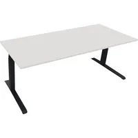 Soennecken Sitz-Steh-Schreibtisch All in One, elektrisch höhenverstellbar, 64,5-127,5cm (H), 200x80cm (BxT), rechteckig, weiß / anthrazit m