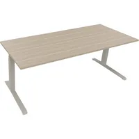 Soennecken Sitz-Steh-Schreibtisch All in One, elektrisch höhenverstellbar, 64,5-127,5cm (H), 200x80cm (BxT), rechteckig, eiche natur / silb