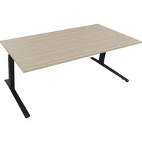 Soennecken Sitz-Steh-Schreibtisch All in One, elektrisch höhenverstellbar, 64,5-127,5cm (H), 200x90cm (BxT), rechteckig, eiche natur / anth