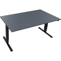Soennecken Sitz-Steh-Schreibtisch Move 2.0, elektrisch höhenverstellbar, 62,5-128,5cm (H), 160x90cm (BxT), rechteckig, lavagrau / anthrazit