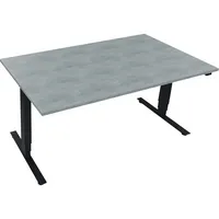 Soennecken Sitz-Steh-Schreibtisch Move 2.0, elektrisch höhenverstellbar, 62,5-128,5cm (H), 160x90cm (BxT), rechteckig, beton hell / anthraz
