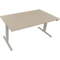 Soennecken Sitz-Steh-Schreibtisch, elektrisch höhenverstellbar, 62,5-128,5cm (H), 160x90cm (BxT), rechteckig, eiche natur / silberaluminium