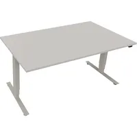Soennecken Sitz-Steh-Schreibtisch, elektrisch höhenverstellbar, 62,5-128,5cm (H), 160x90cm (BxT), rechteckig, lichtgrau / silberaluminium 4