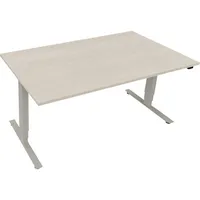 Soennecken Sitz-Steh-Schreibtisch, elektrisch höhenverstellbar, 62,5-128,5cm (H), 160x90cm (BxT), rechteckig, akazie hell / silberaluminium
