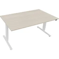 Soennecken Sitz-Steh-Schreibtisch, elektrisch höhenverstellbar, 62,5-128,5cm (H), 160x90cm (BxT), rechteckig, akazie hell / weiß 4003969084