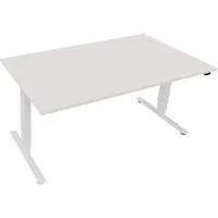 Soennecken Sitz-Steh-Schreibtisch, elektrisch höhenverstellbar, 62,5-128,5cm (H), 160x90cm (BxT), rechteckig, weiß / weiß 4003969084421 Soe