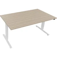 Soennecken Sitz-Steh-Schreibtisch, elektrisch höhenverstellbar, 62,5-128,5cm (H), 160x90cm (BxT), rechteckig, eiche natur / weiß 4003969084