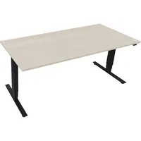 Soennecken Sitz-Steh-Schreibtisch, elektrisch höhenverstellbar, 62,5-128,5cm (H), 180x80cm (BxT), rechteckig, akazie hell / anthrazit metal