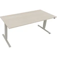 Soennecken Sitz-Steh-Schreibtisch, elektrisch höhenverstellbar, 62,5-128,5cm (H), 180x80cm (BxT), rechteckig, akazie hell / silber 40039690