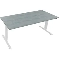 Soennecken Sitz-Steh-Schreibtisch, elektrisch höhenverstellbar, 62,5-128,5cm (H), 180x80cm (BxT), rechteckig, beton hell / weiß 40039690872