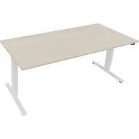 Soennecken Sitz-Steh-Schreibtisch, elektrisch höhenverstellbar, 62,5-128,5cm (H), 180x80cm (BxT), rechteckig, akazie hell / weiß 4003969087