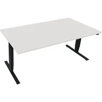 Soennecken Sitz-Steh-Schreibtisch, elektrisch höhenverstellbar, 62,5-128,5cm (H), 180x90cm (BxT), rechteckig, weiß / anthrazit metallic 400
