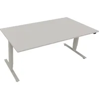 Soennecken Sitz-Steh-Schreibtisch, elektrisch höhenverstellbar, 62,5-128,5cm (H), 180x90cm (BxT), rechteckig, lichtgrau / silberaluminium 4