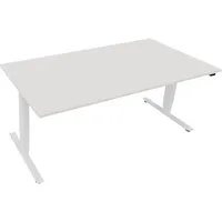 Soennecken Sitz-Steh-Schreibtisch, elektrisch höhenverstellbar, 62,5-128,5cm (H), 180x90cm (BxT), rechteckig, weiß / weiß 4003969084186 Soe