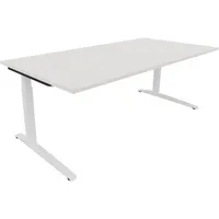 Soennecken Schreibtisch All in One, manuell höhenverstellbar, 65-85cm (H), 200x100cm (BxT), rechteckig, weiß / weiß 4003969074941 Soennecke