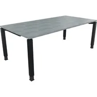 Soennecken Schreibtisch All in One, manuell höhenverstellbar, 68-82cm (H), 200x100cm (BxT), rechteckig, beton hell / anthrazit metallic 400