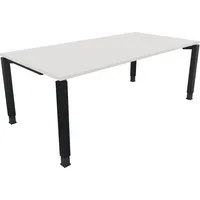 Soennecken Schreibtisch All in One, manuell höhenverstellbar, 68-82cm (H), 200x100cm (BxT), rechteckig, weiß / anthrazit metallic 400396907