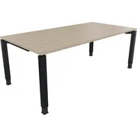 Soennecken Schreibtisch All in One, manuell höhenverstellbar, 68-82cm (H), 200x100cm (BxT), rechteckig, eiche natur / anthrazit metallic 40