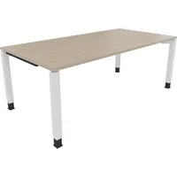Soennecken Schreibtisch All in One, manuell höhenverstellbar, 68-82cm (H), 200x100cm (BxT), rechteckig, eiche natur / weiß 4003969078628 So