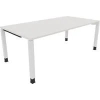 Soennecken Schreibtisch All in One, manuell höhenverstellbar, 68-82cm (H), 200x100cm (BxT), rechteckig, weiß / weiß 4003969078635 Soennecke