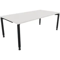 Soennecken Schreibtisch All in One, manuell höhenverstellbar, 68-82cm (H), 200x100cm (BxT), rechteckig, weiß / anthrazit metallic 400396908