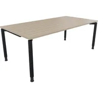 Soennecken Schreibtisch All in One, manuell höhenverstellbar, 68-82cm (H), 200x100cm (BxT), rechteckig, eiche natur / anthrazit metallic 40