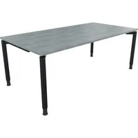 Soennecken Schreibtisch All in One, manuell höhenverstellbar, 68-82cm (H), 200x100cm (BxT), rechteckig, beton hell / anthrazit metallic 400