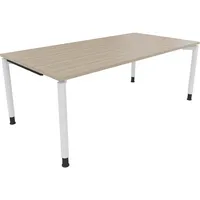 Soennecken Schreibtisch All in One, manuell höhenverstellbar, 68-82cm (H), 200x100cm (BxT), rechteckig, eiche natur / weiß 4003969083073 So