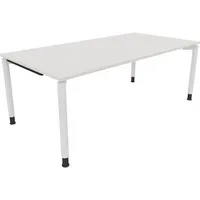 Soennecken Schreibtisch All in One, manuell höhenverstellbar, 68-82cm (H), 200x100cm (BxT), rechteckig, weiß / weiß 4003969083059 Soennecke