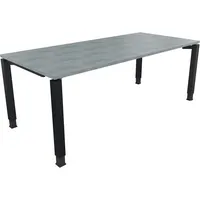 Soennecken Schreibtisch All in One, manuell höhenverstellbar, 68-82cm (H), 200x90cm (BxT), rechteckig, beton hell / anthrazit metallic 4003