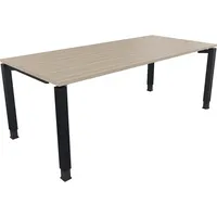 Soennecken Schreibtisch All in One, manuell höhenverstellbar, 68-82cm (H), 200x90cm (BxT), rechteckig, eiche natur / anthrazit metallic 400