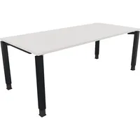 Soennecken Schreibtisch All in One, manuell höhenverstellbar, 68-82cm (H), 200x90cm (BxT), rechteckig, weiß / anthrazit metallic 4003969080
