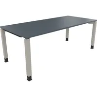 Soennecken Schreibtisch All in One, manuell höhenverstellbar, 68-82cm (H), 200x90cm (BxT), rechteckig, lavagrau / silberaluminium 400396907
