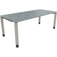 Soennecken Schreibtisch All in One, manuell höhenverstellbar, 68-82cm (H), 200x90cm (BxT), rechteckig, beton hell / silberaluminium 4003969