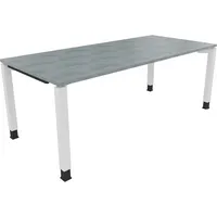 Soennecken Schreibtisch All in One, manuell höhenverstellbar, 68-82cm (H), 200x90cm (BxT), rechteckig, beton hell / weiß 4003969078871 Soen