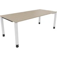 Soennecken Schreibtisch All in One, manuell höhenverstellbar, 68-82cm (H), 200x90cm (BxT), rechteckig, eiche natur / weiß 4003969078956 Soe