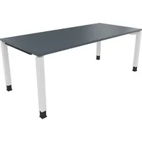 Soennecken Schreibtisch All in One, manuell höhenverstellbar, 68-82cm (H), 200x90cm (BxT), rechteckig, lavagrau / weiß 4003969078932 Soenne