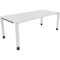 Soennecken Schreibtisch All in One, manuell höhenverstellbar, 68-82cm (H), 200x90cm (BxT), rechteckig, weiß / weiß 4003969078888 Soennecken